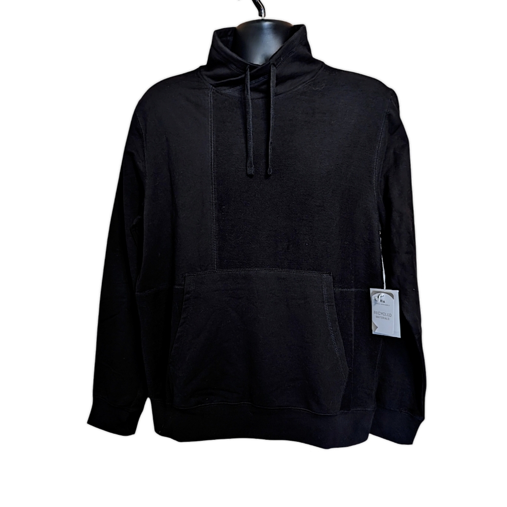Free Assembly Patchwork Funnel Neck Pullover